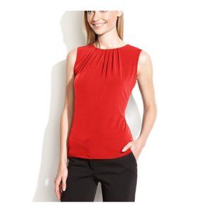Calvin Klein Pleat Neck Blouse, Brilliant Red, Size PS